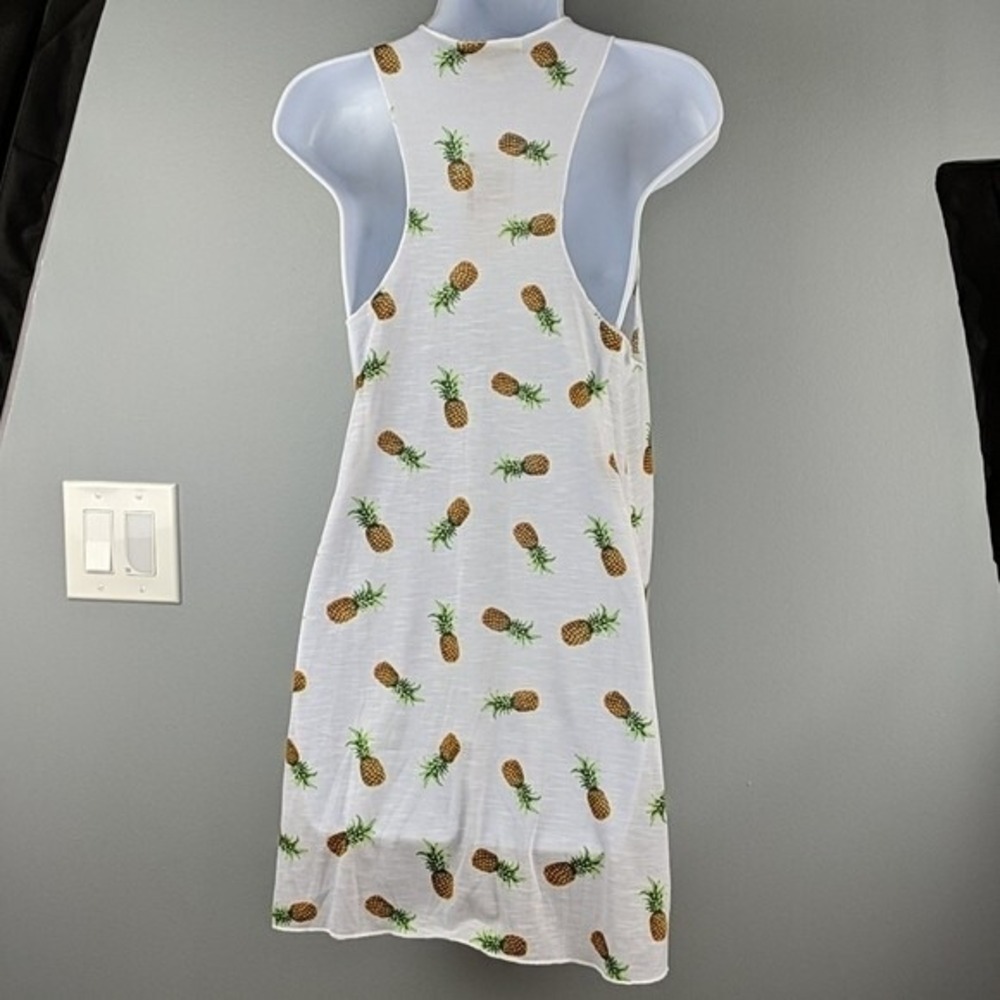 Miken Pineapple Swimsuit Cover-Up Dress White Juniors Size Small NEW - Picture 8 of 9